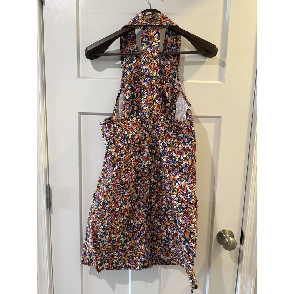 MAEVE x ANTHROPOLOGIE | Sleeveless T-Back Mini Dress Collared Floral | Large - Picture 5 of 13